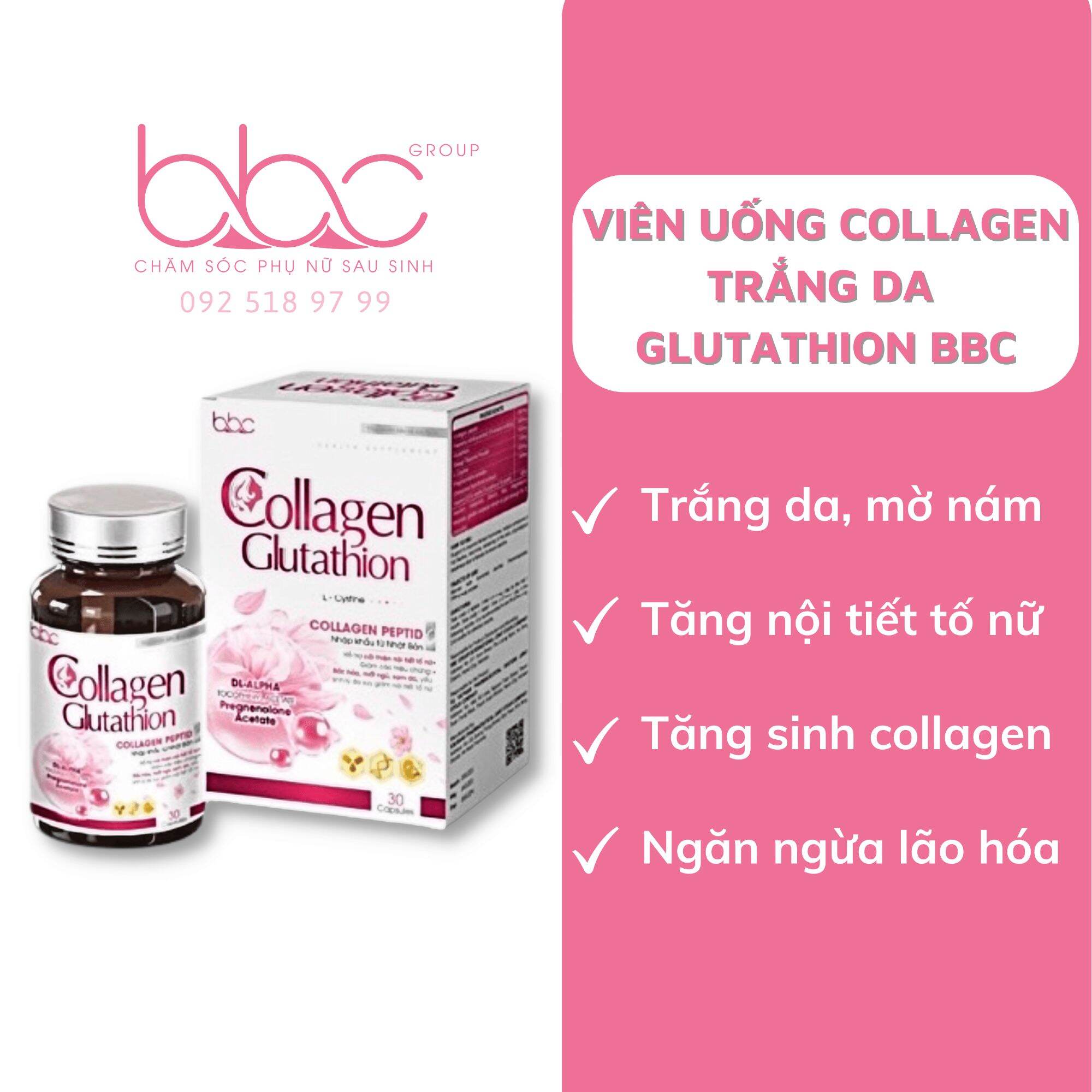 Collagen Glutathion trắng da mờ nám - BBC