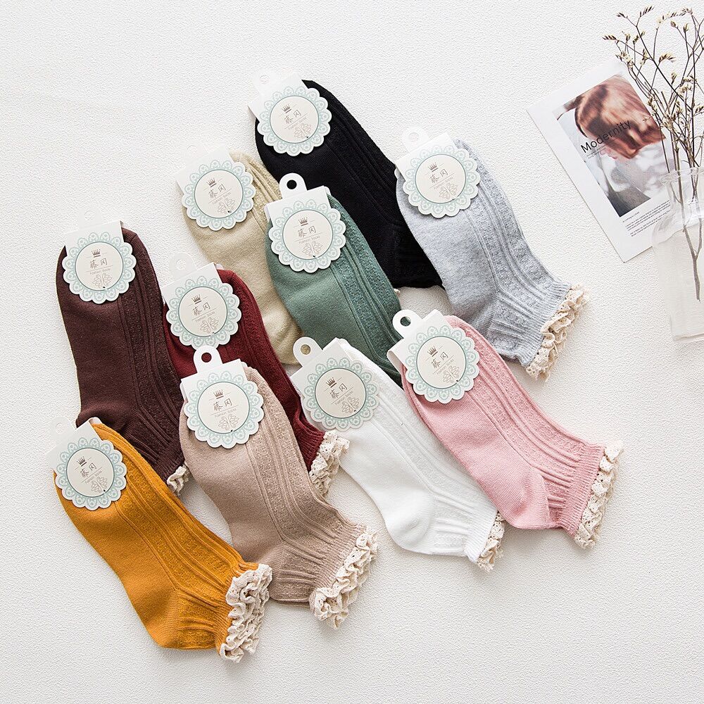 Tất viền dúm ren cổ ngắn