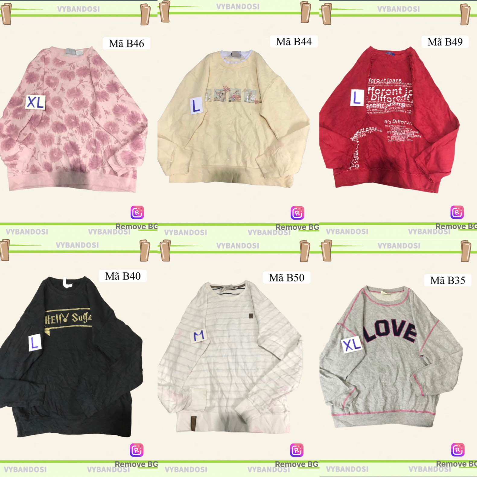 Áo sweater Mỹ - Sweater 2hand Mỹ loại đẹp lựa mẫu trên hình