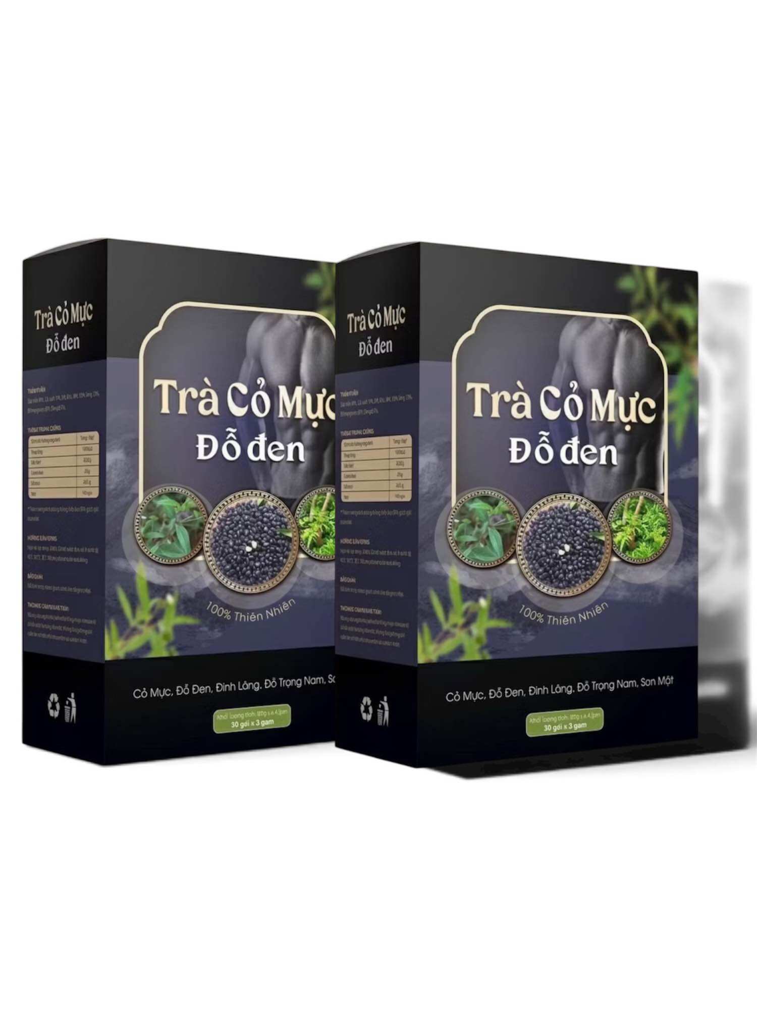 Combo 2 hộp Trà Cỏ Mực Đỏ đen hộp 30 gói