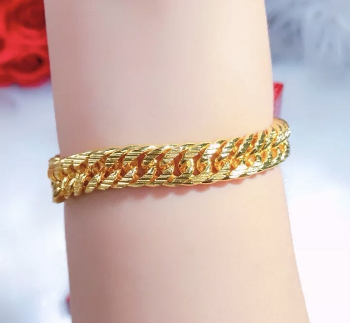 Lắc tay nam lẫn nữ kiểu xích mạ vàng 18k