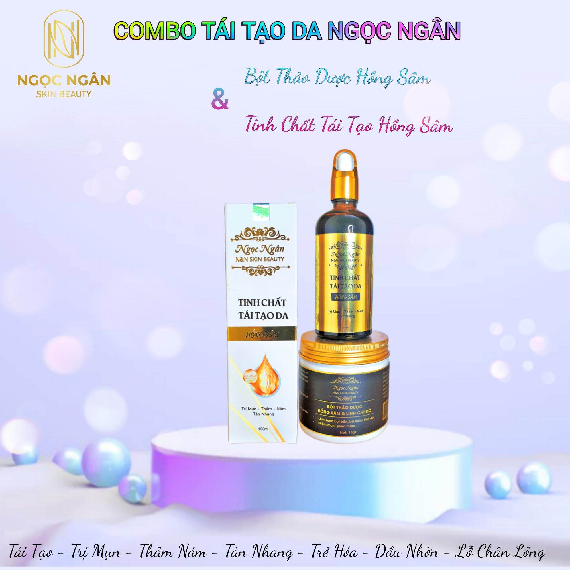 Liệu trình tái tạo da hồng sâm + bột hồng sâm