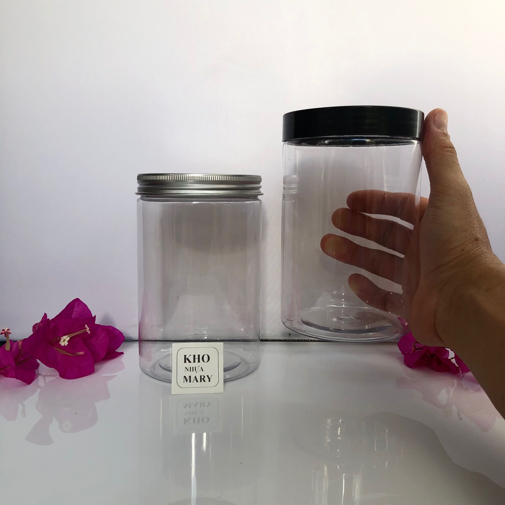 Hủ TRONG SUỐT NẮP ĐEN - Hủ nhựa Pet 1kg / 750g/ 500g/ 300g/ 250g/ 200g/ 100g - Hủ nhựa đựng kem , hủ chiết Mỹ phẩm , hủ nhựa đựng mứt , hủ đựng bánh kẹo