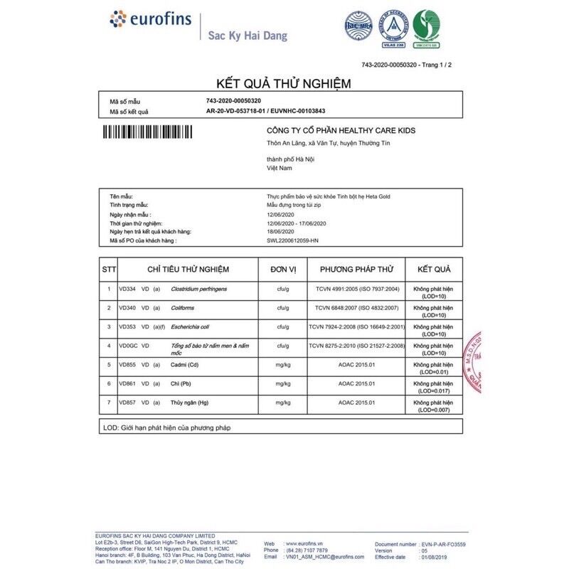 Tinh bột HẸ HETA.Q - thực phẩm bổ xung - chất xơ