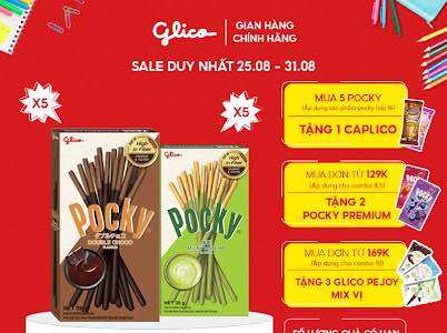 Combo 10 hộp bánh que phủ kem mix 2 vị nhân đôi socola & matcha glico pocky happy set j