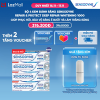Bộ 4 Kem đánh răng SENSODYNE Repair & Protect Deep Repair Whitening 100g phục hồi, bảo vệ răng ê buốt và làm trắng răng