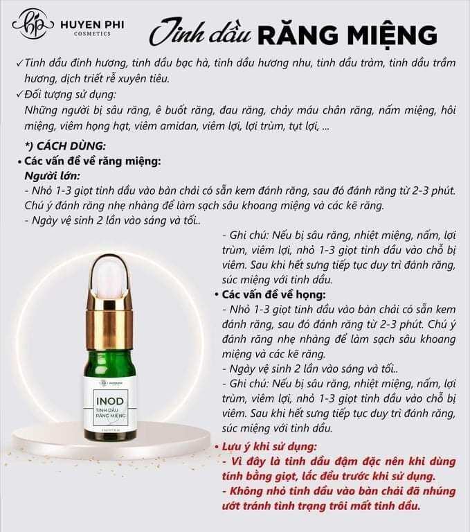 Tinh dầu răng miệng khử mùi hôi miệng Inod