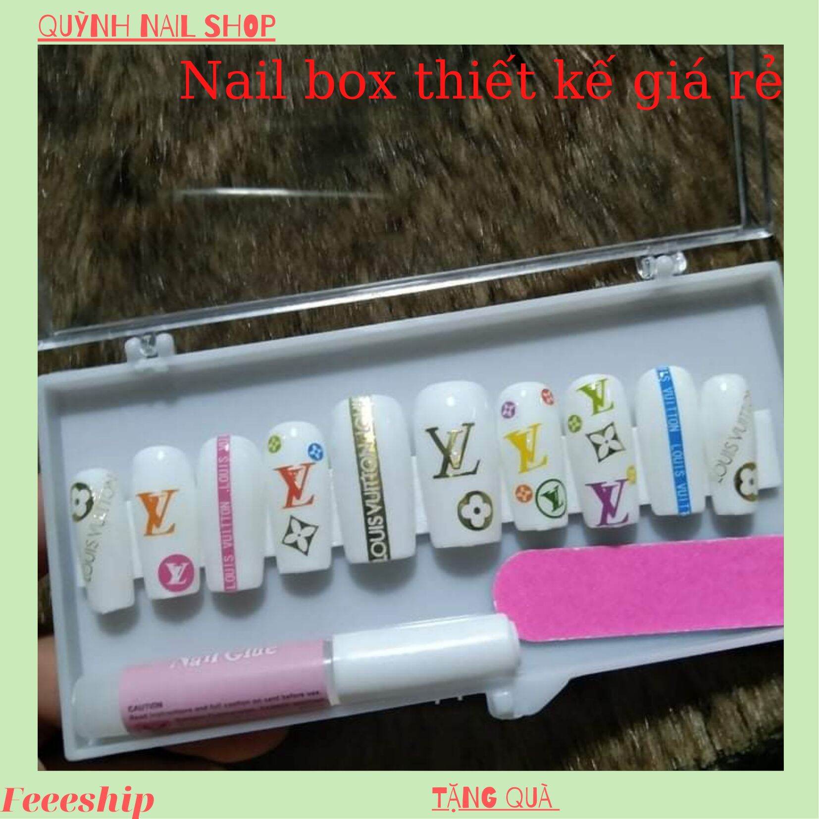 [ free ship + tặng kẹp tóc ngọc trai] Bộ Móng úp phom vuông tone trắng sữa thiết kế sẵn kèm keo dán và dũa móng