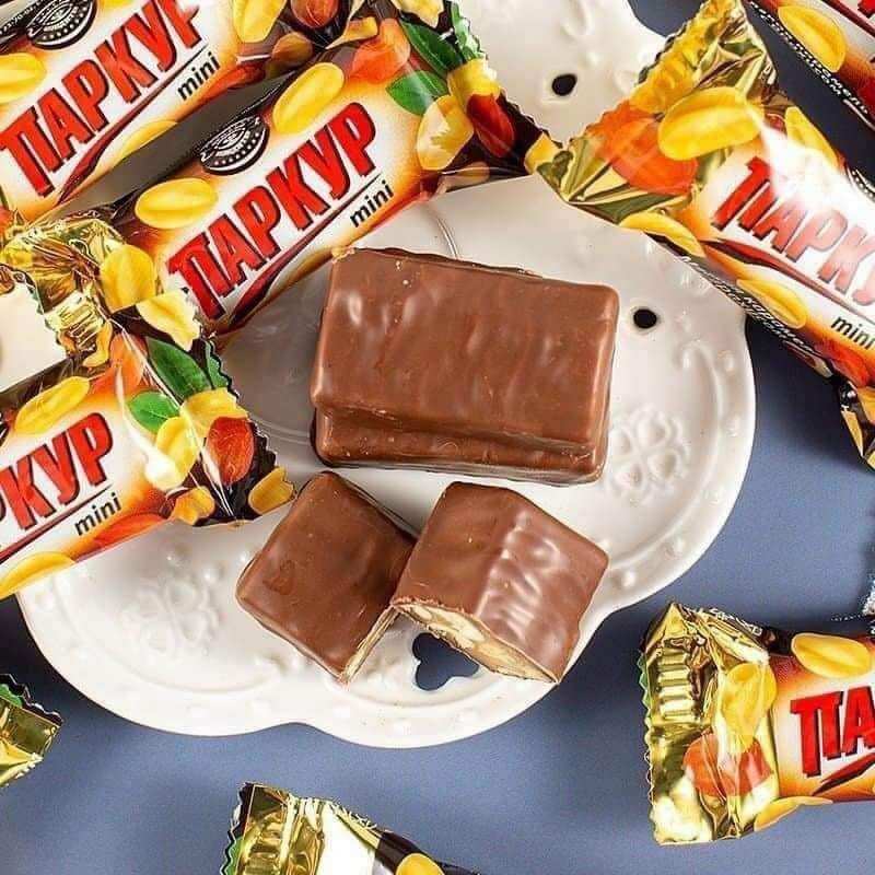 Gói 500gr kẹo socola nga hỗn hợp caramel đậu phộng tapkyp