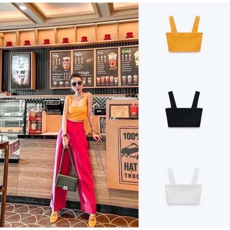 Áo croptop 2 dây bản to nữ🌸(freeship)
