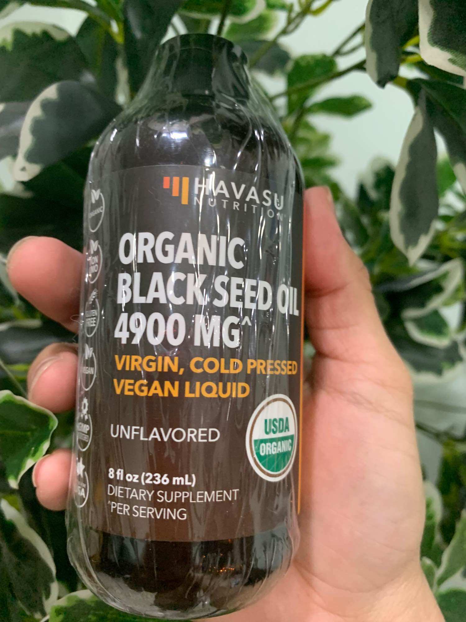 Dầu hạt thì là đen hữu cơ Organic Black seed oil Havasu 236ml USA - Nuôi dưỡng tóc và da - Các axit béo thiết yếu và chất chốngoxy hóa trong dầu thì là đen giúp hỗ trợ dưỡng ẩm và sức sống cho da, đồng thời thúc đẩy mái tóc chắc khỏe hơn.