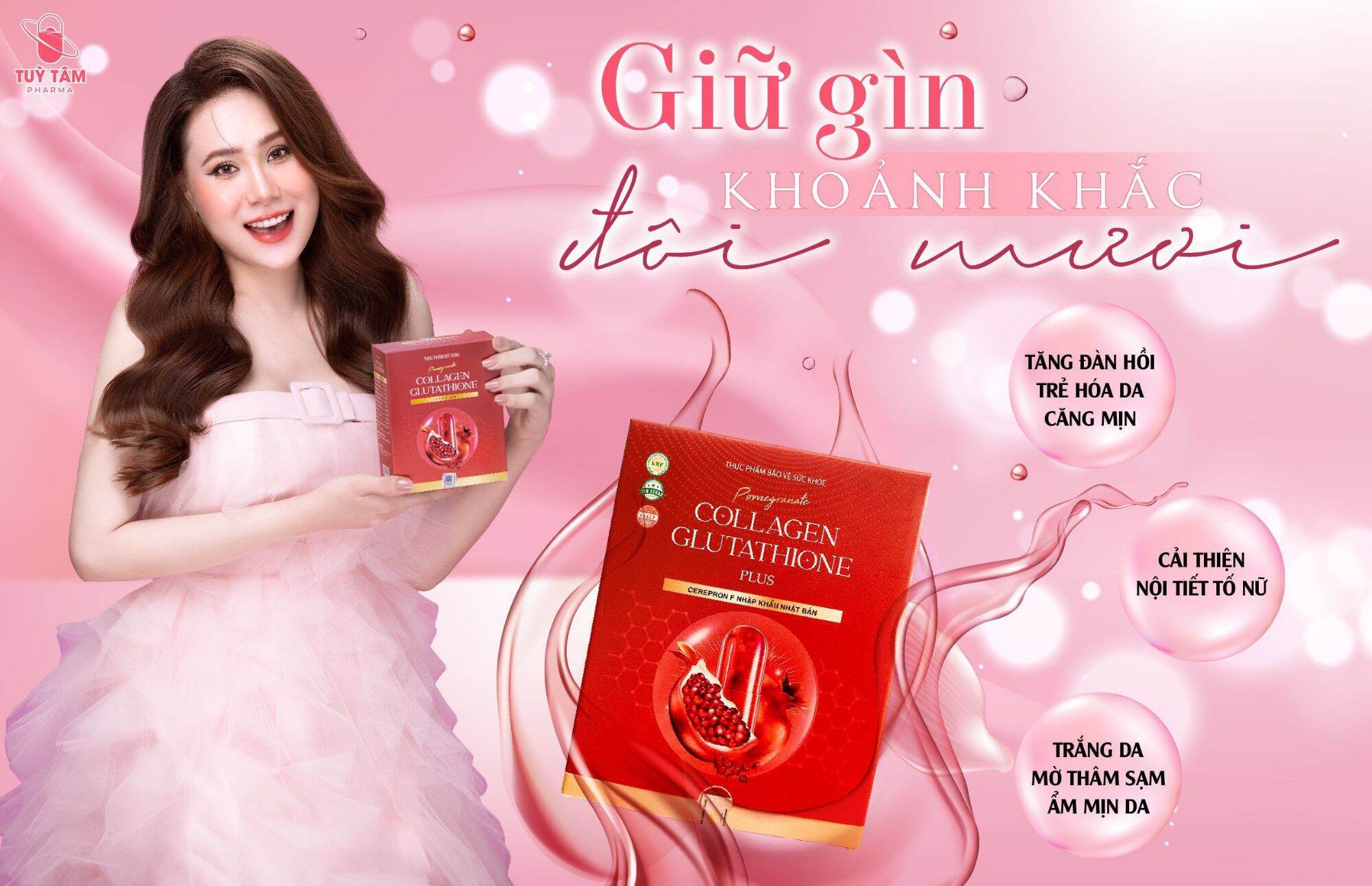 MẪU MỚI - Collagen Glutathione Lựu Đỏ