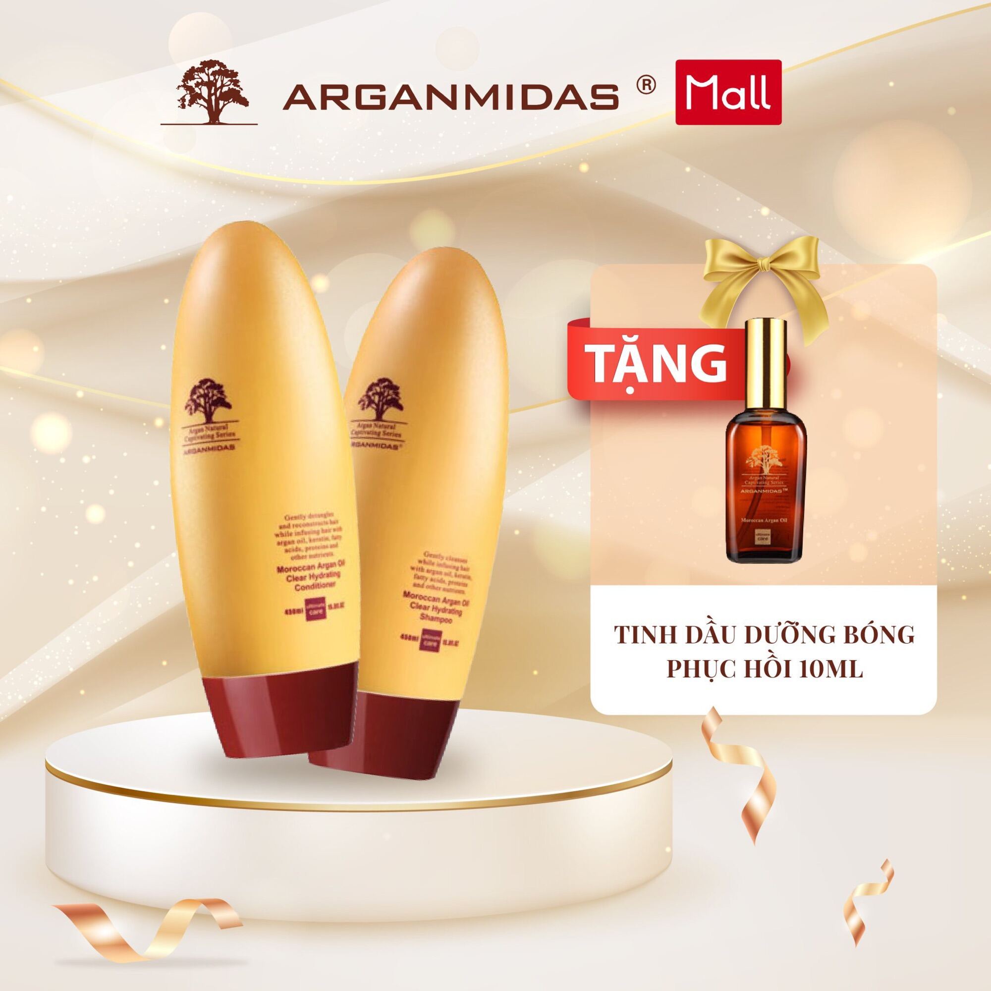 Bộ dầu gội xả Arganmidas phục hồi tóc hư tổn và kích thích mọc tóc cho mái