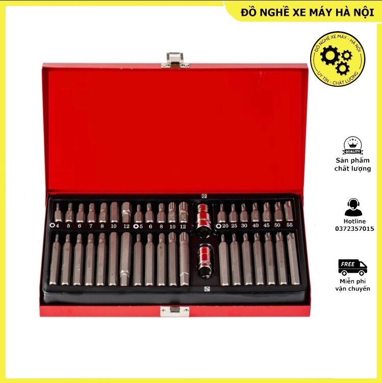 Bộ hoa thị và lục giác 40 chi tiết cho xe ô tô Hàng tiêu chuẩn