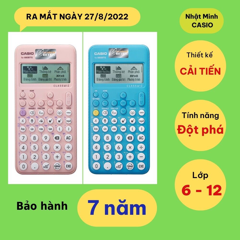 Máy tính cầm tay CASIO 880 BTG, máy tính cầm tay Casio FX 880 BTG, máy tính học sinh tính toán nhanh, máy tính khoa học 880 BTG, máy tính cầm tay cho học sinh, bảo hành 7 năm, máy tính học sinh mới nhất, máy tính cầm tay nhiều chức năng nhất hiện nay.