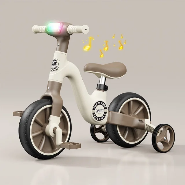 Xe đạp ba bánh xe chòi chân đa năng 2in1 cho bé khung nhựa ghế nệm êm cho