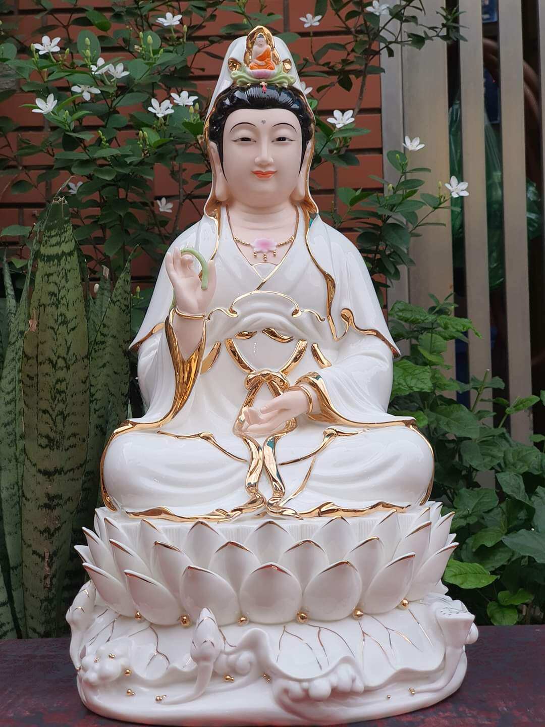 Tượng Phật quan âm gốm sứ cao cấp