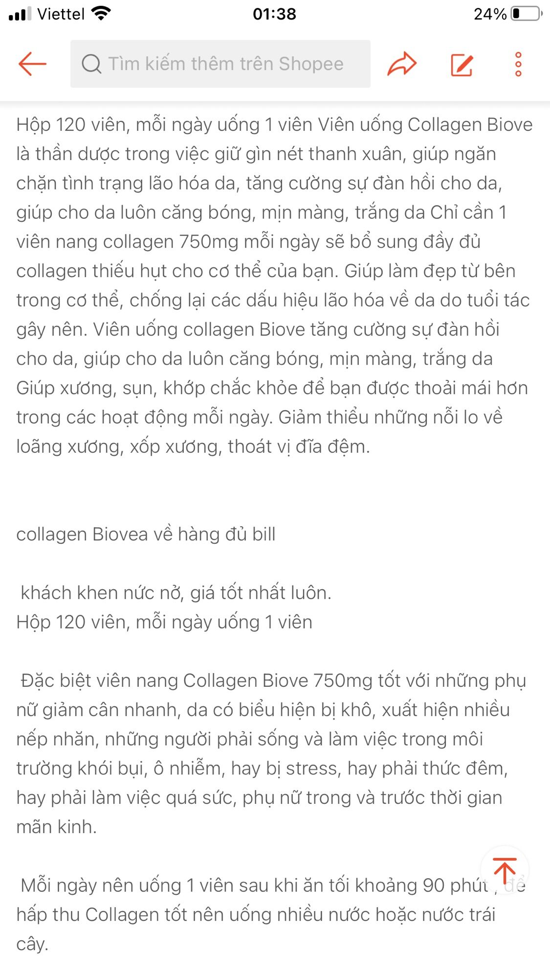Viên uống collagen biove Đức 120v
