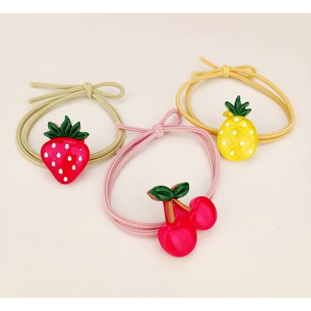 🍓Set 10 Dây cột Tóc Hình trái Cây Lớn, Bóng, Xinh (Hình thật)