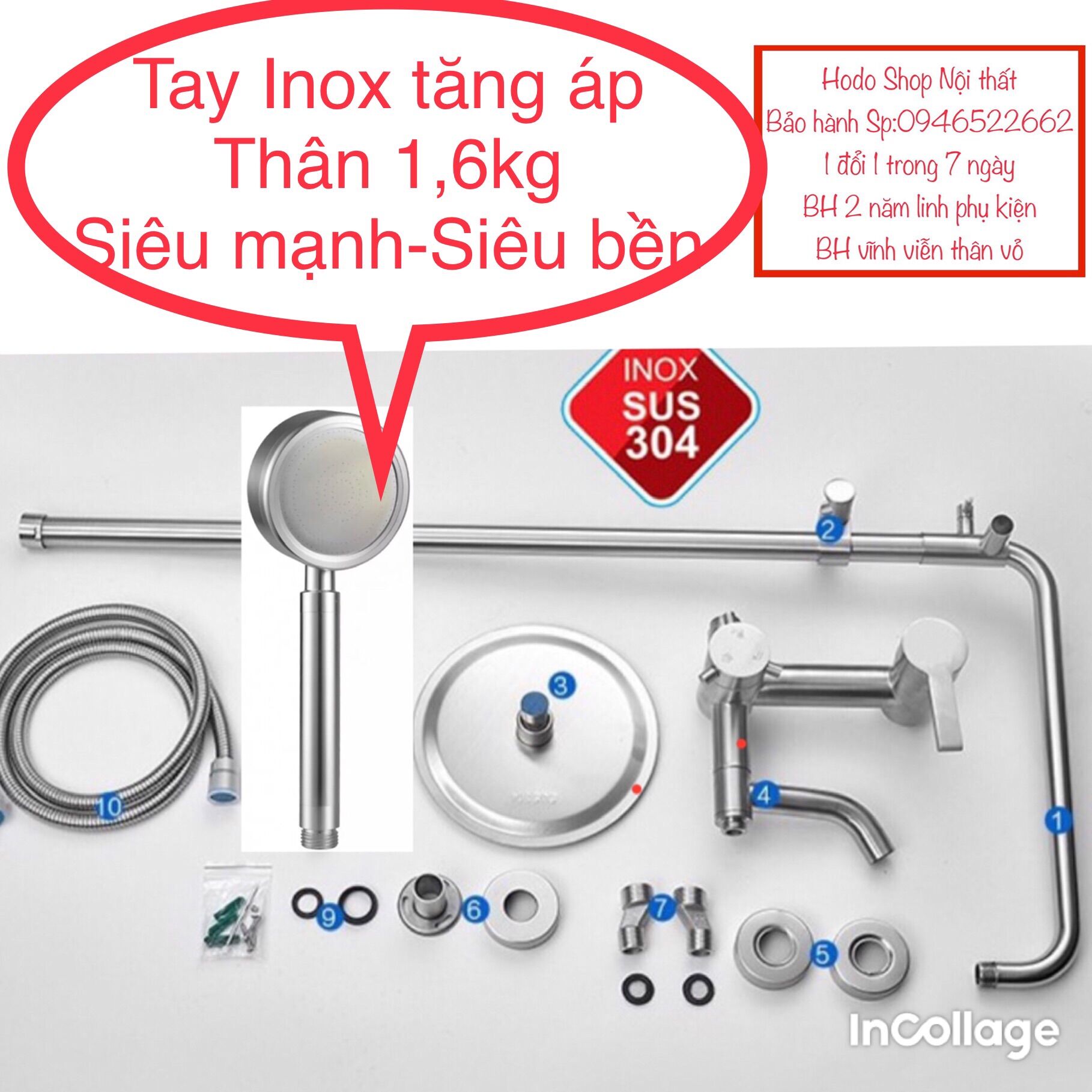 {Tay tắm tăng áp}{Freeship50k}Bộ sen vòi tắm nóng lạnh Inox 304 SUS hiệu American Home, siêu bền bỉ đạt chuẩn Châu Âu. Tay sen và Chân sen dày nặng khác biệt hàng thị trường. SP luôn kèm Tem và Phiếu BH chính hãng