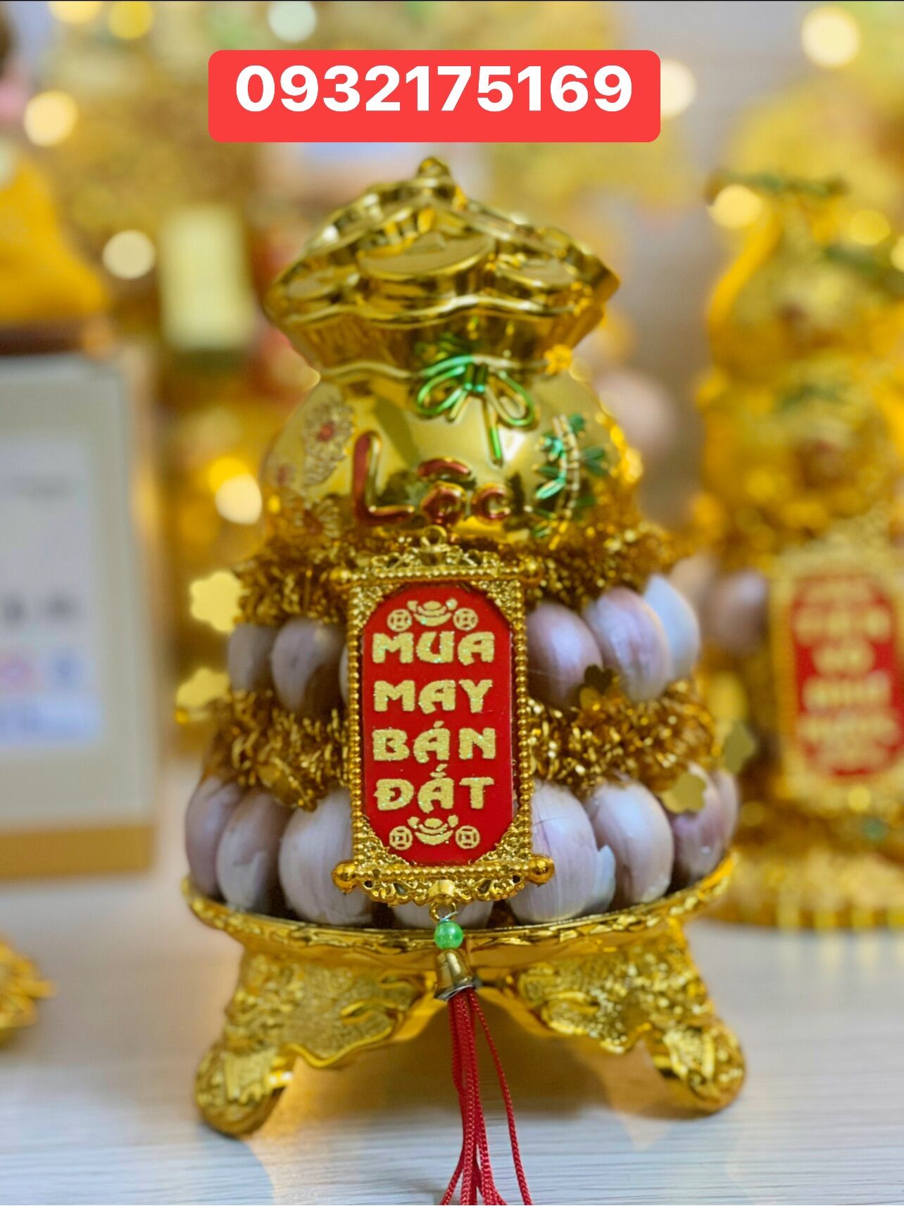 Tháp tỏi túi vàng chiêu tài lộc mẫu mới