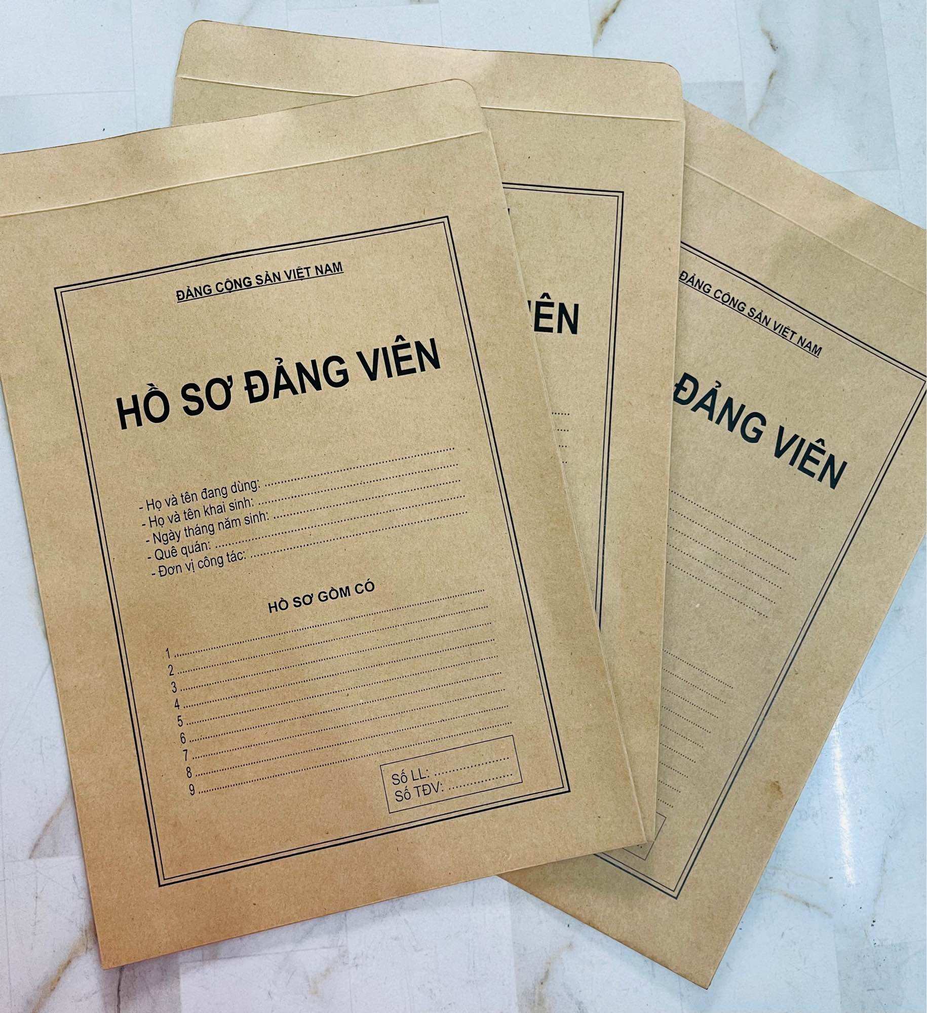 TÚI ĐỰNG HỒ SƠ ĐẢNG VIÊN - combo 5 túi (loại dày 180gsm)