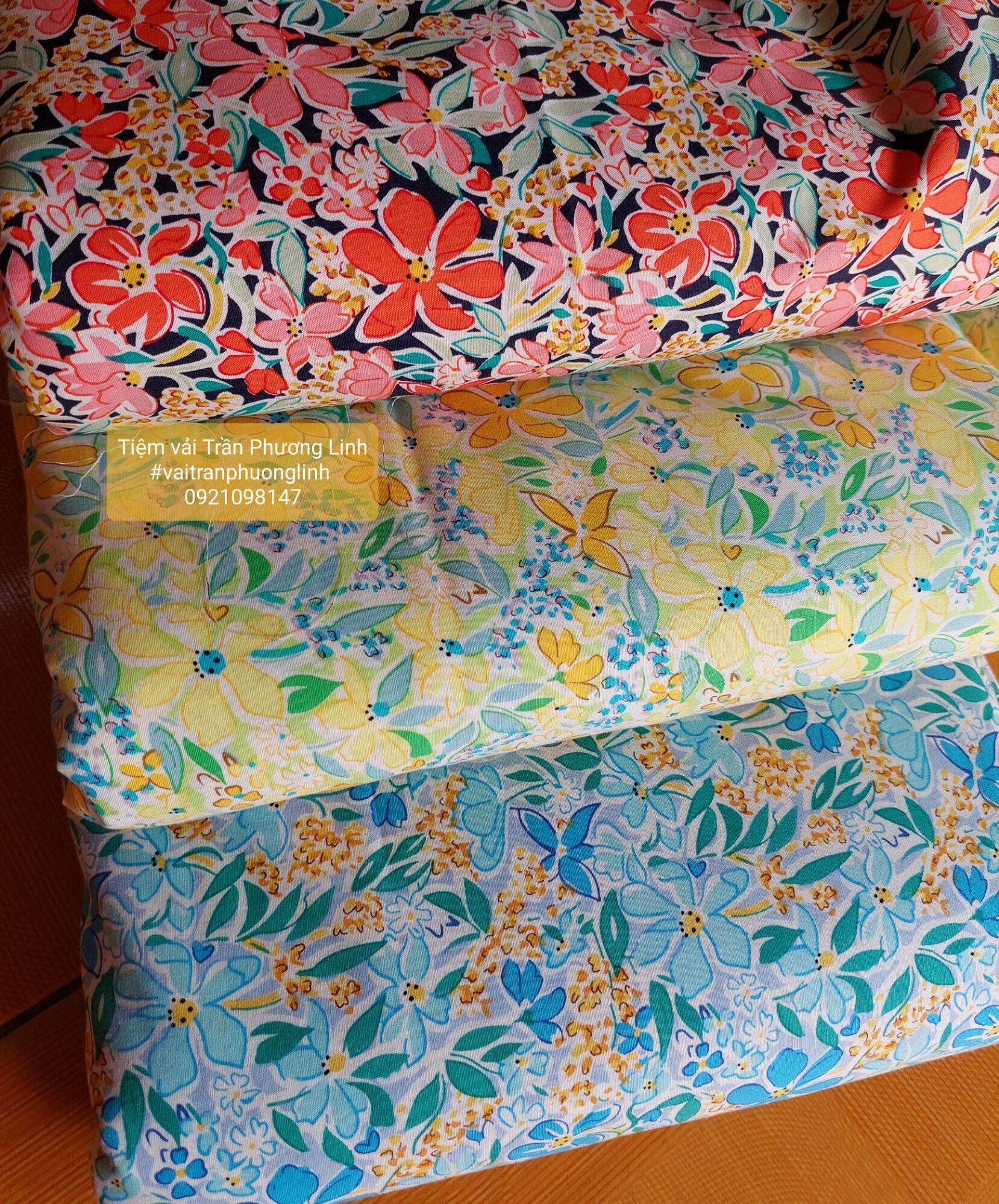 VẢI THÔ COTTON HOA, KHỔ NGANG 1m5