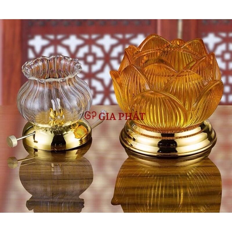 ĐÈN DẦU THỜ HOA SEN