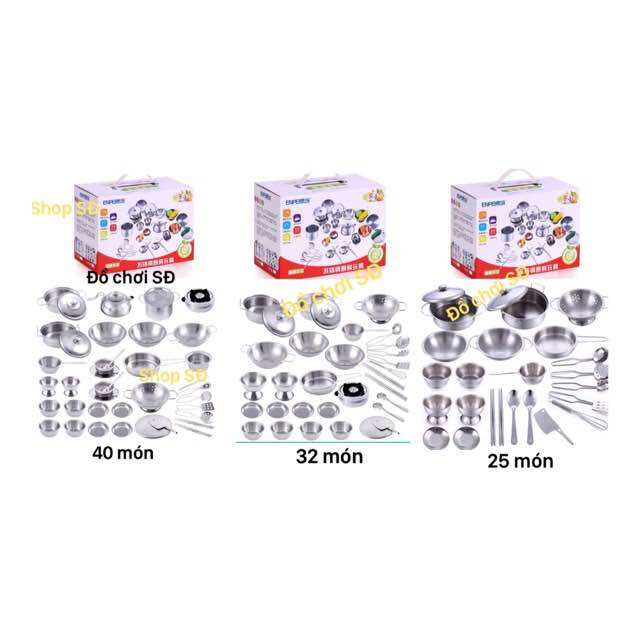 Đồ chơi nấu ăn bằng inox - 32 món