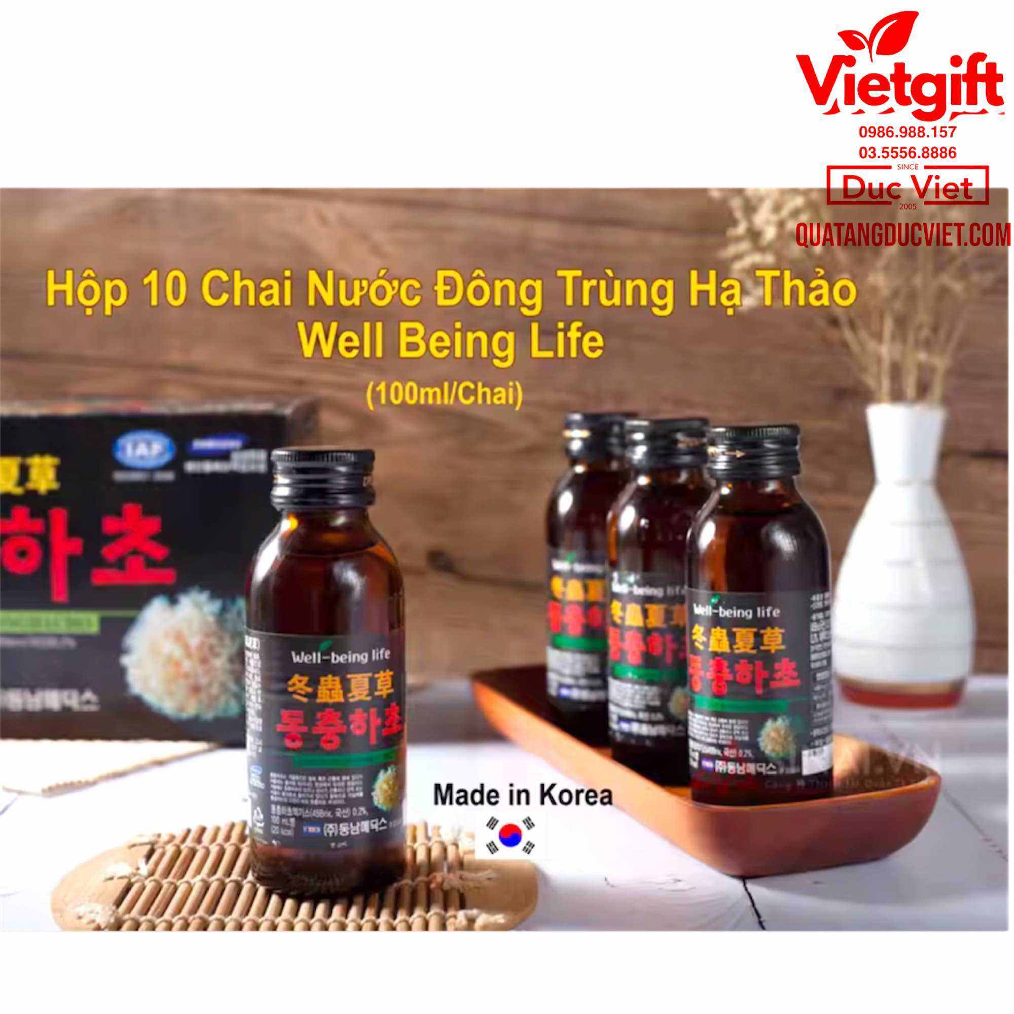 Nước Đông trùng Hạ Thảo - Hàn Quốc ( hộp 10 chai x 100ml)