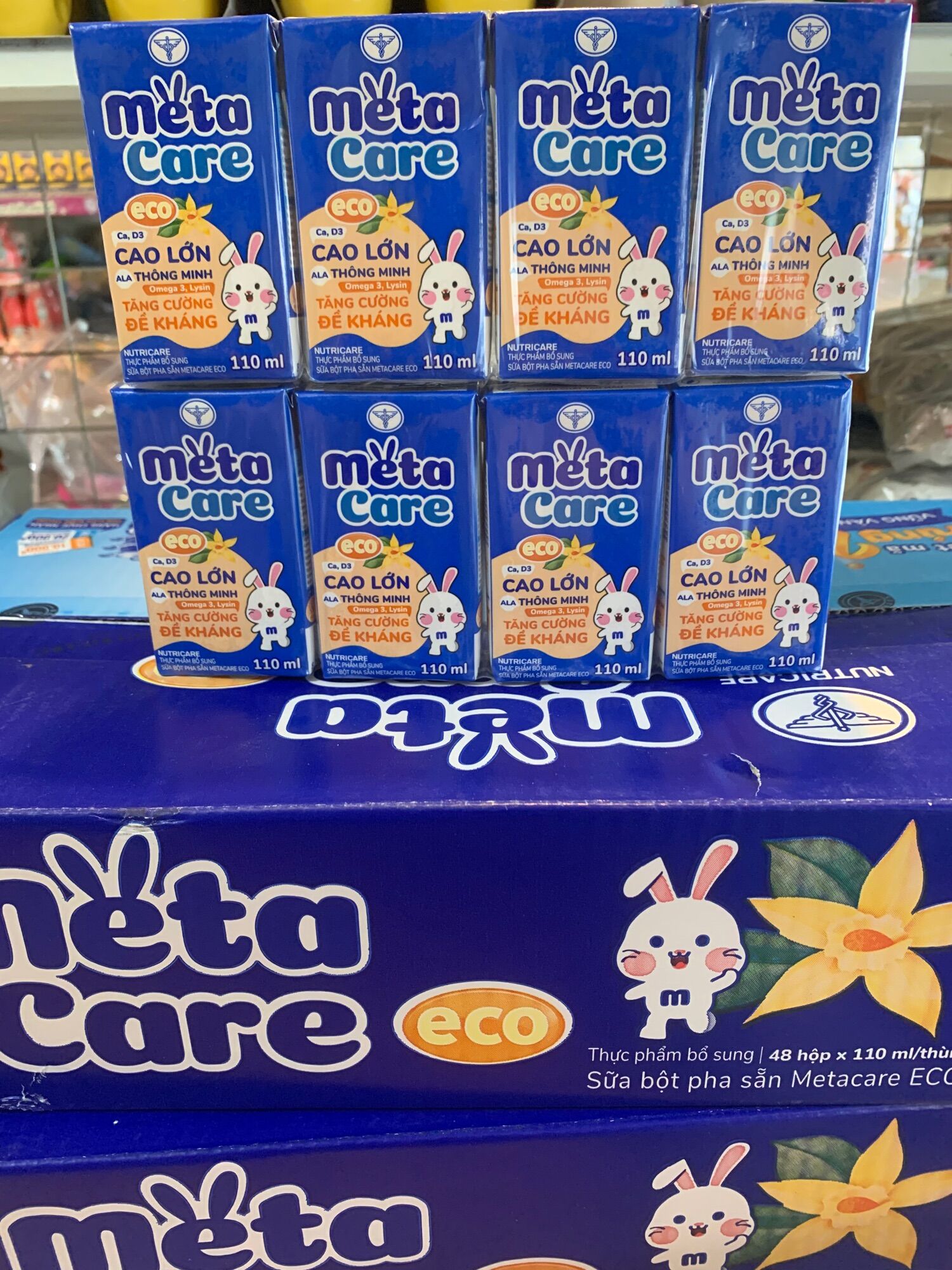 3 vỉ sữa pha sẵn metacare xanh cho bé từ 1 tuổi trở lên 110ml