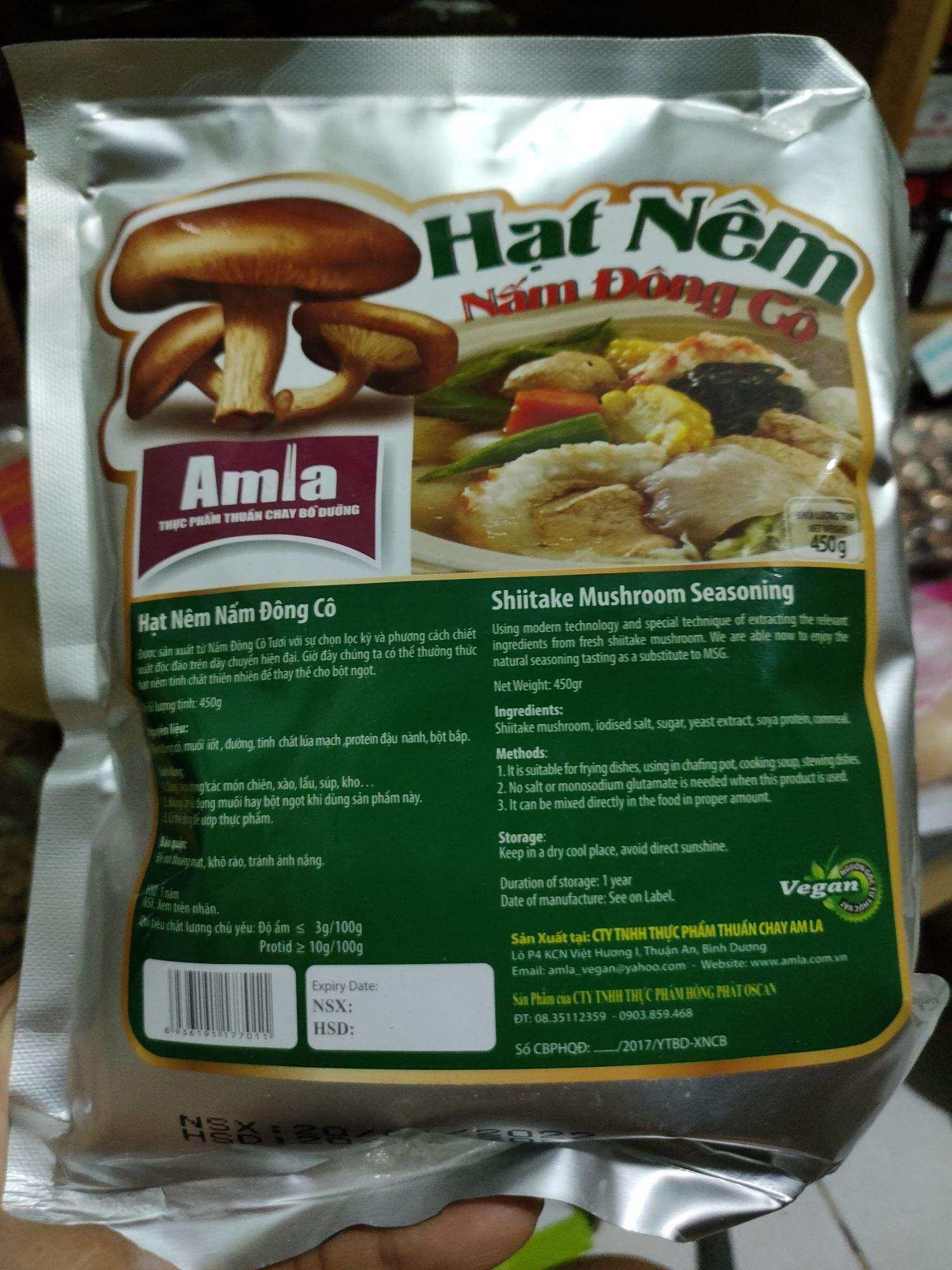 Hạt Niêm Nấm Đông Cô  Amla Thuần Chay 450g