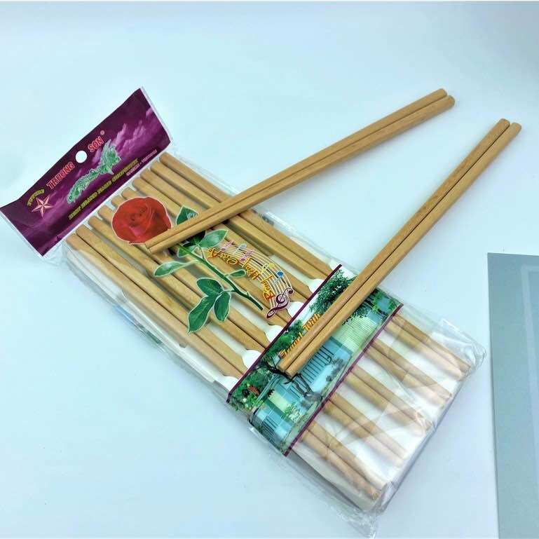 🔥 Set 10 Đôi Đũa Gỗ Ăn Cơm (dài 25cm, có 2 Mẫu)