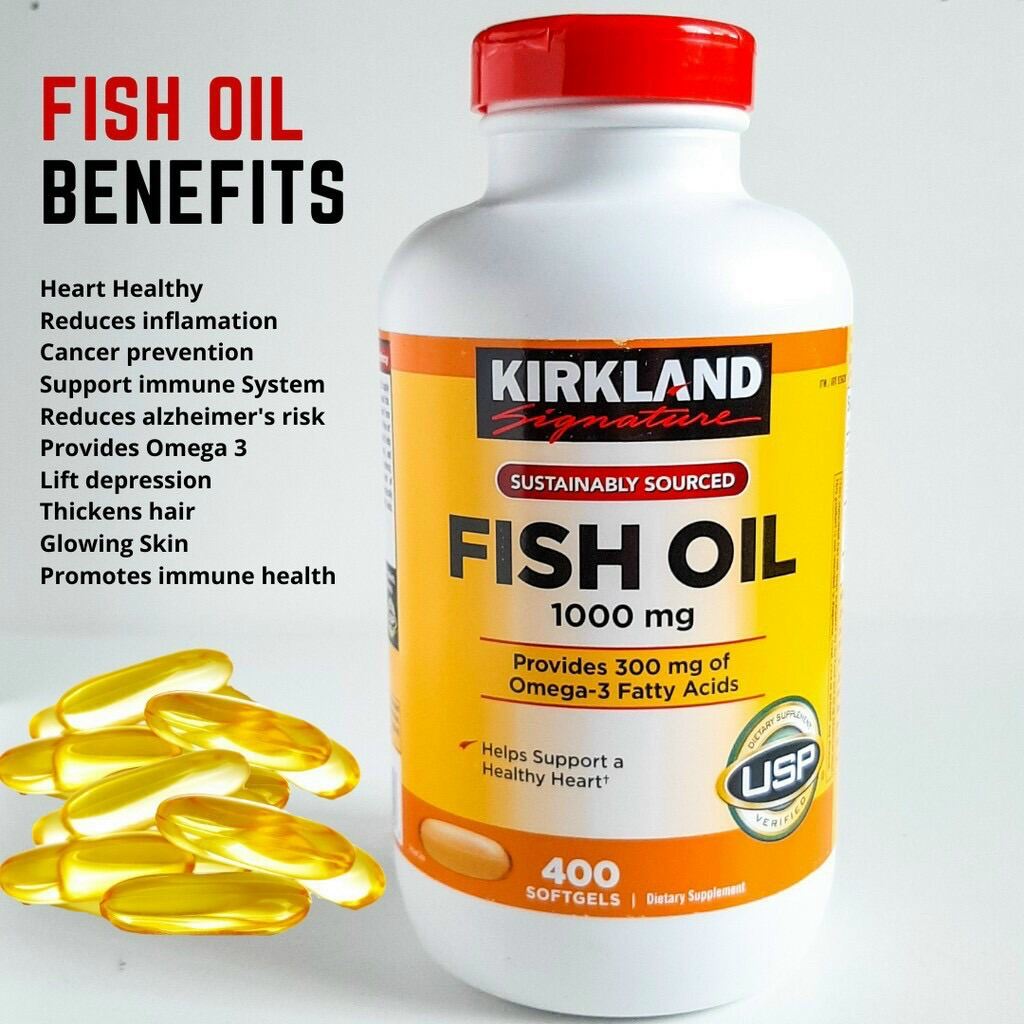 Dầu cá omega 3 kirkland signature fish oil 1000mg - 400 viên (mẫu mới ...