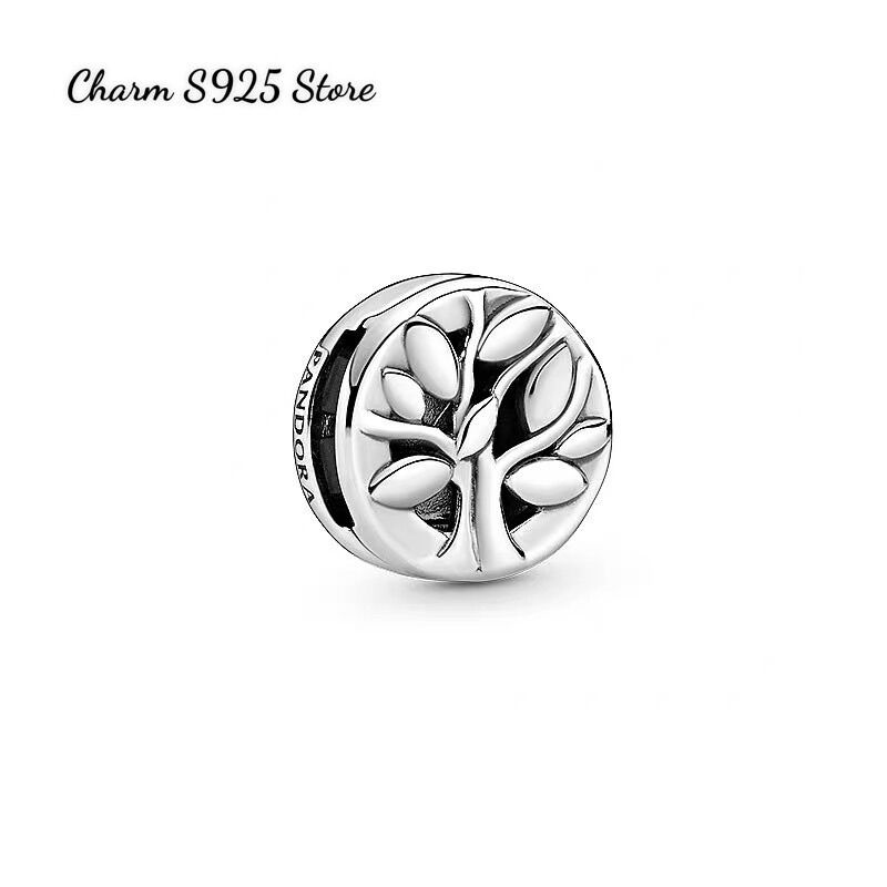Charm pan ale khoá kẹp hình cây bạc s925