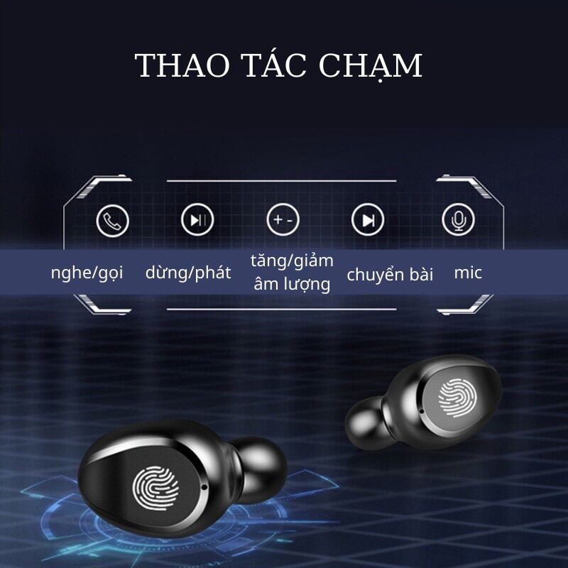 Tai nghe Bluetooth AMOI F9 TWS 5.0 bản QUỐC TẾ không dây cảm ứng chống nước IPX5, chống ồn tích hợp sạc dự phòng 2500mAh