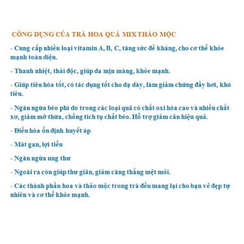 Set 30 gói trà detox hoa quả sấy khô