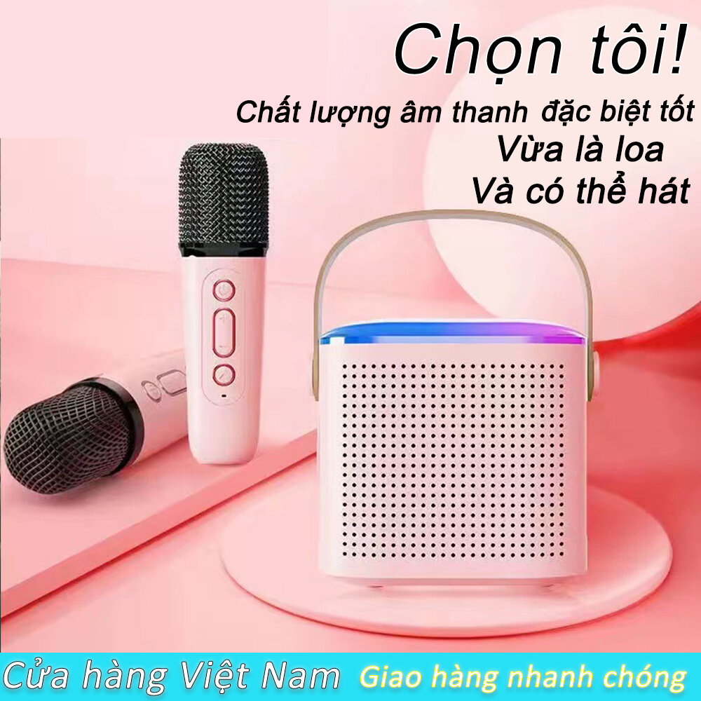 Mini karaoke Bluetooth speaker with wireless mic, wireless mic, wireless icro, support sound effects, loud speaker power, ultra bass, 5W power, bluetooth karaoke speaker, Bluetooth Mini speaker, mini karaoke speaker