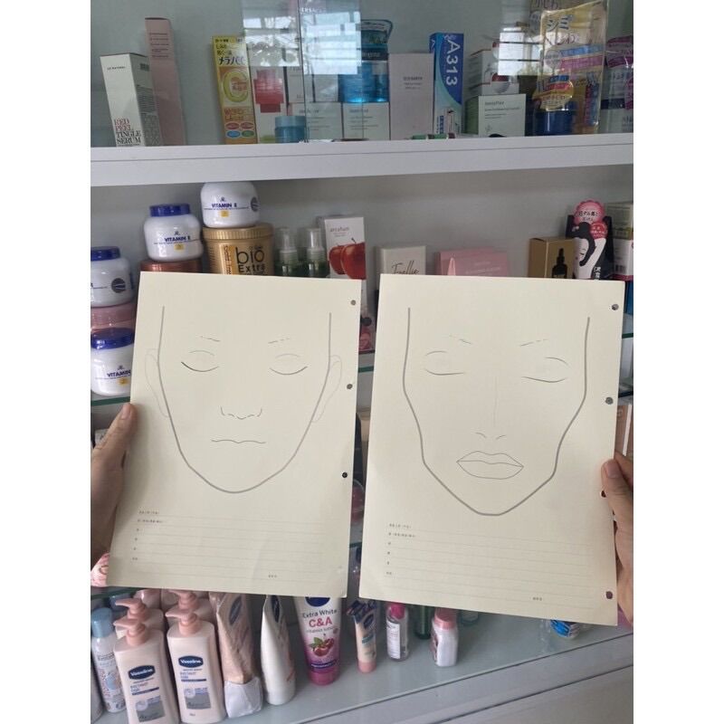 Giấy Face Chart Tập Makeup