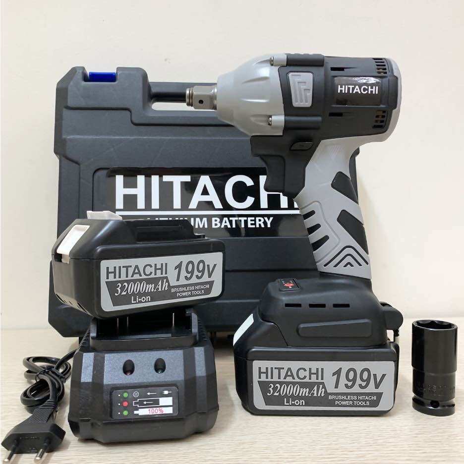 Máy siết bulong HITACHI 199V cao cấp - động cơ không chổi than - dung lượng pin khủng