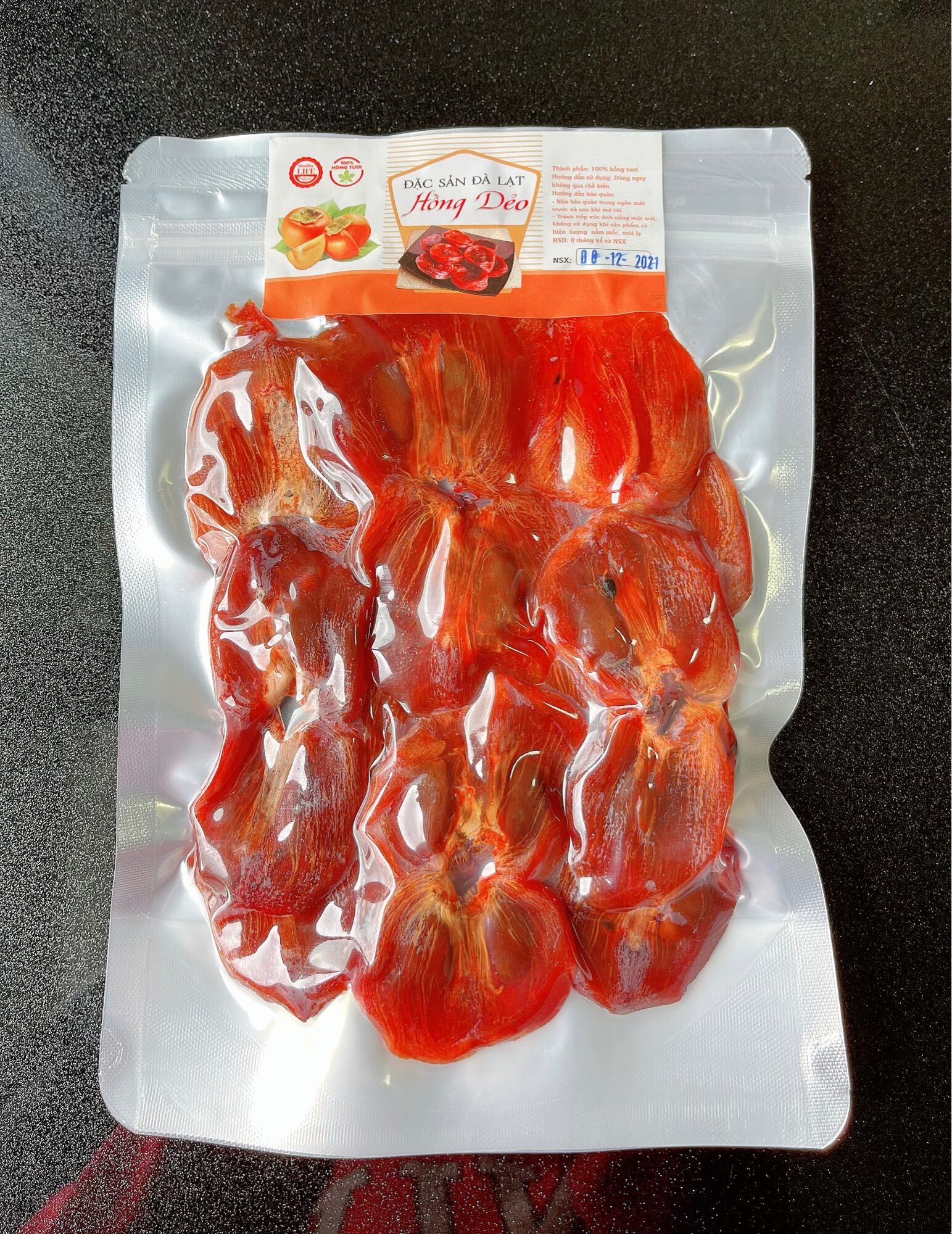Hồng Chẻ Sấy Dẻo Đà Lạt – Dẻo Mềm Tự Nhiên – Không Đường | Moony Farm
