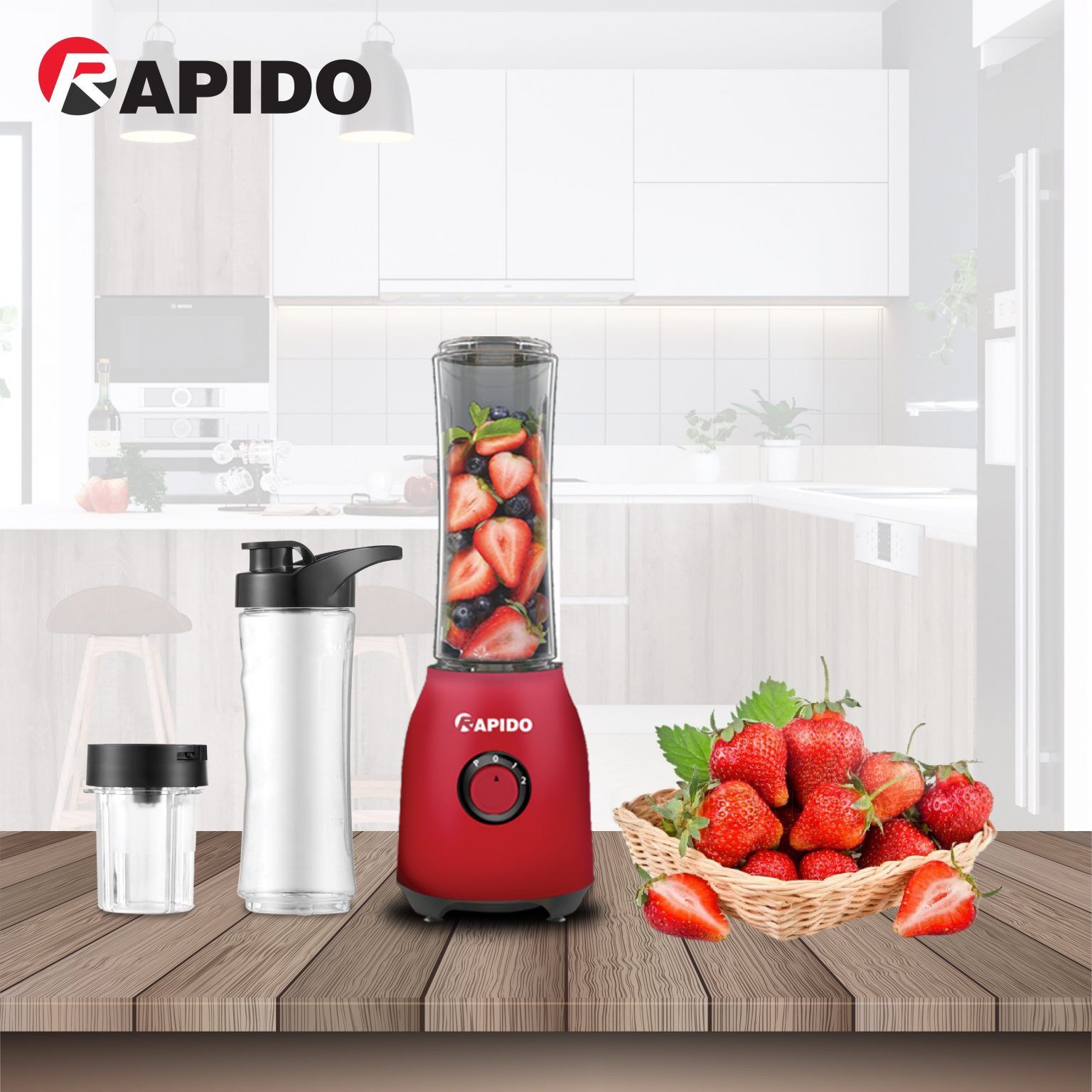 Máy xay sinh tố Rapido RB-300M, Chính hãng, bảo hành 12 tháng