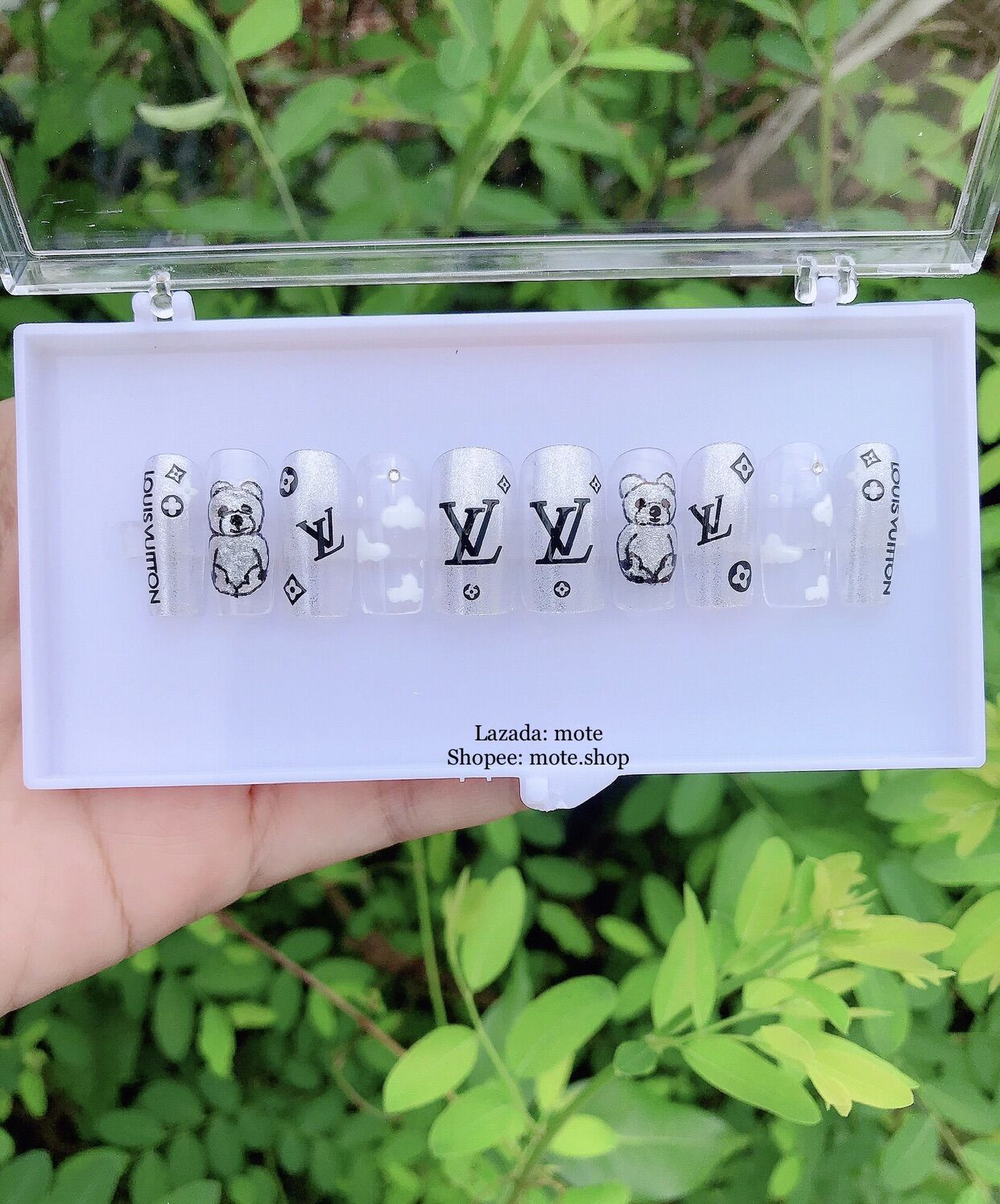 [HCM]-Móng tay úp-Móng úp nails thiết kế LV 6 - tặng keo và dũa