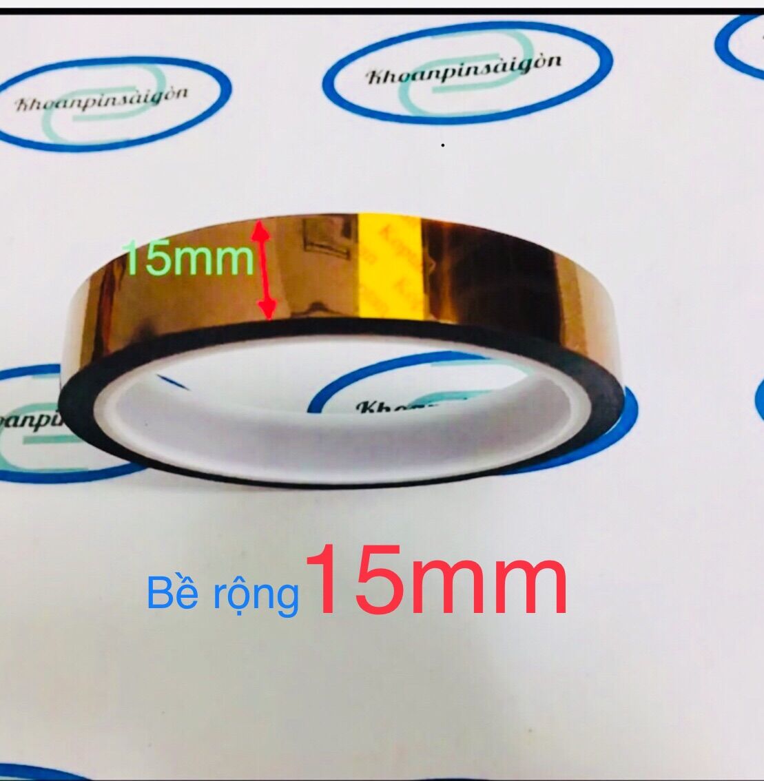 Băng keo dính chịu nhiệt cao 15mm, chuyên dùng cách điện- cách nhiệt bảo vệ .