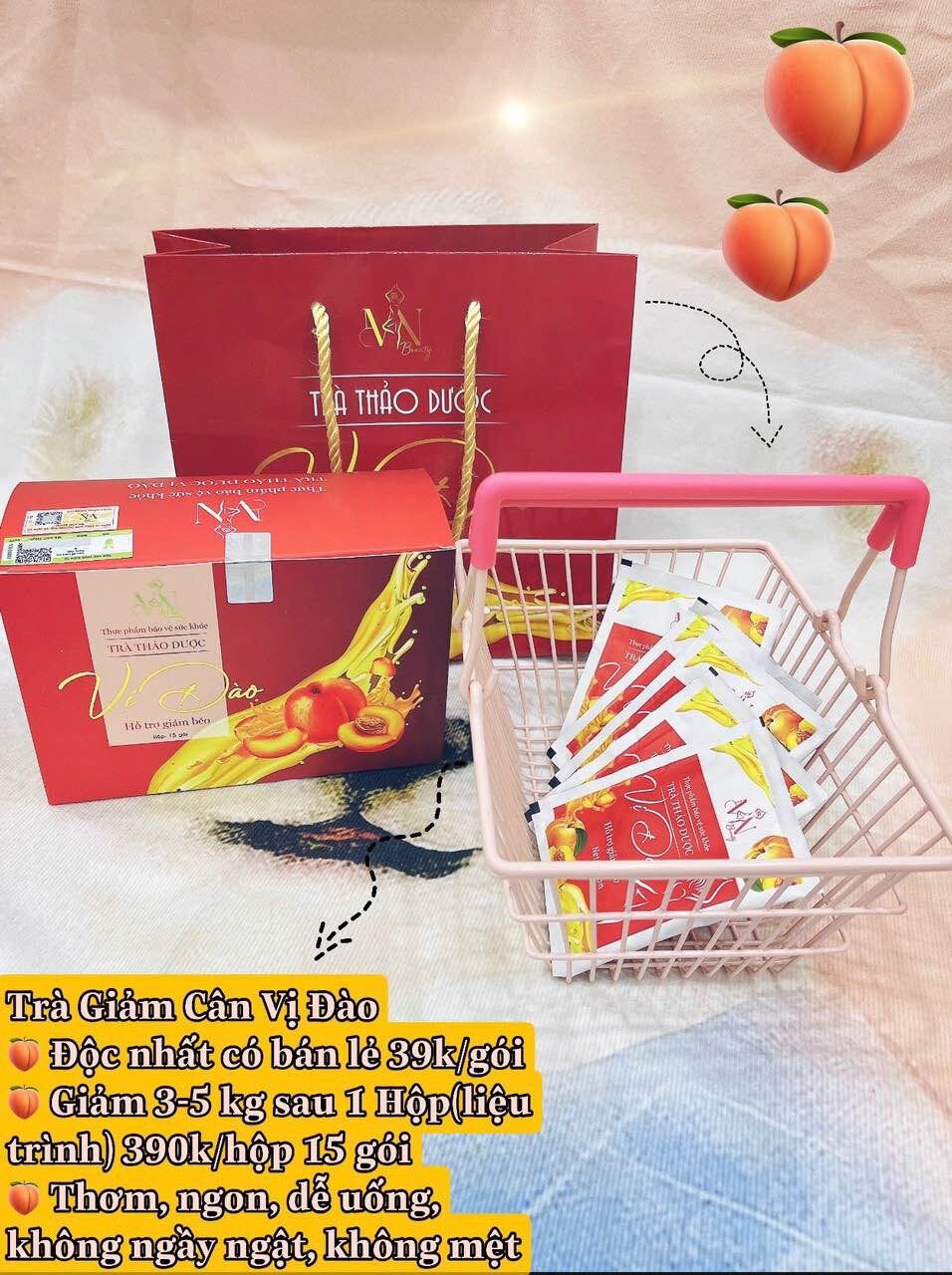 Trà giảm cân vị đào MN Group chính hãng