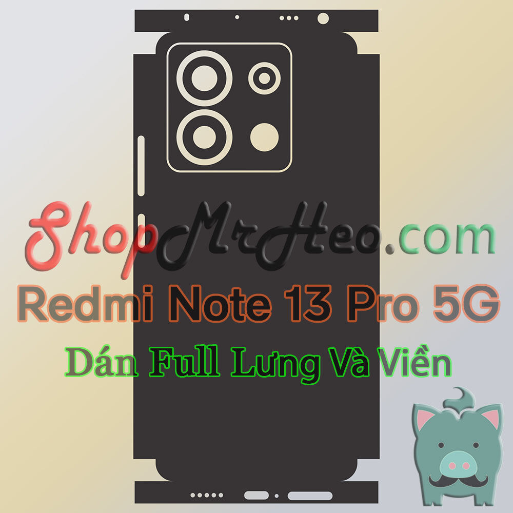 Dán Skin Mặt Sau Lưng Full Viền Redmi Note 13 Pro 5G (Vân Carbon, Lụa, Hộp, Nhám, Da, Nhôm Xước)