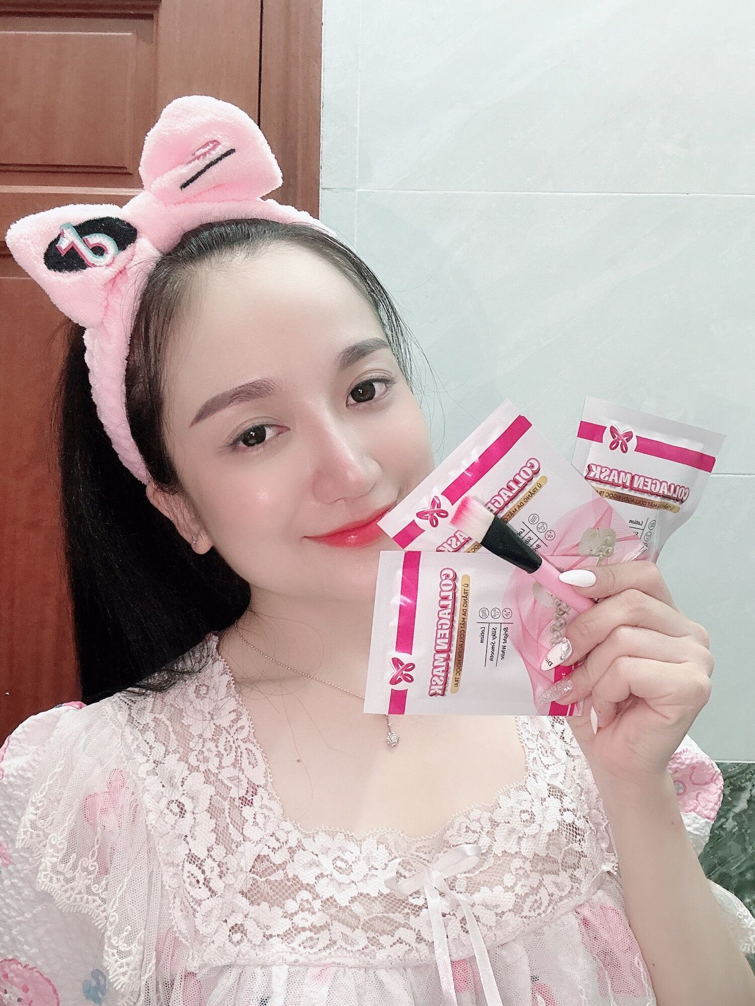 {Tặng Kèm Cọ} NẠ Ủ TRẮNG DA MẶT COLLAGEN NGỌC TRAI🔮