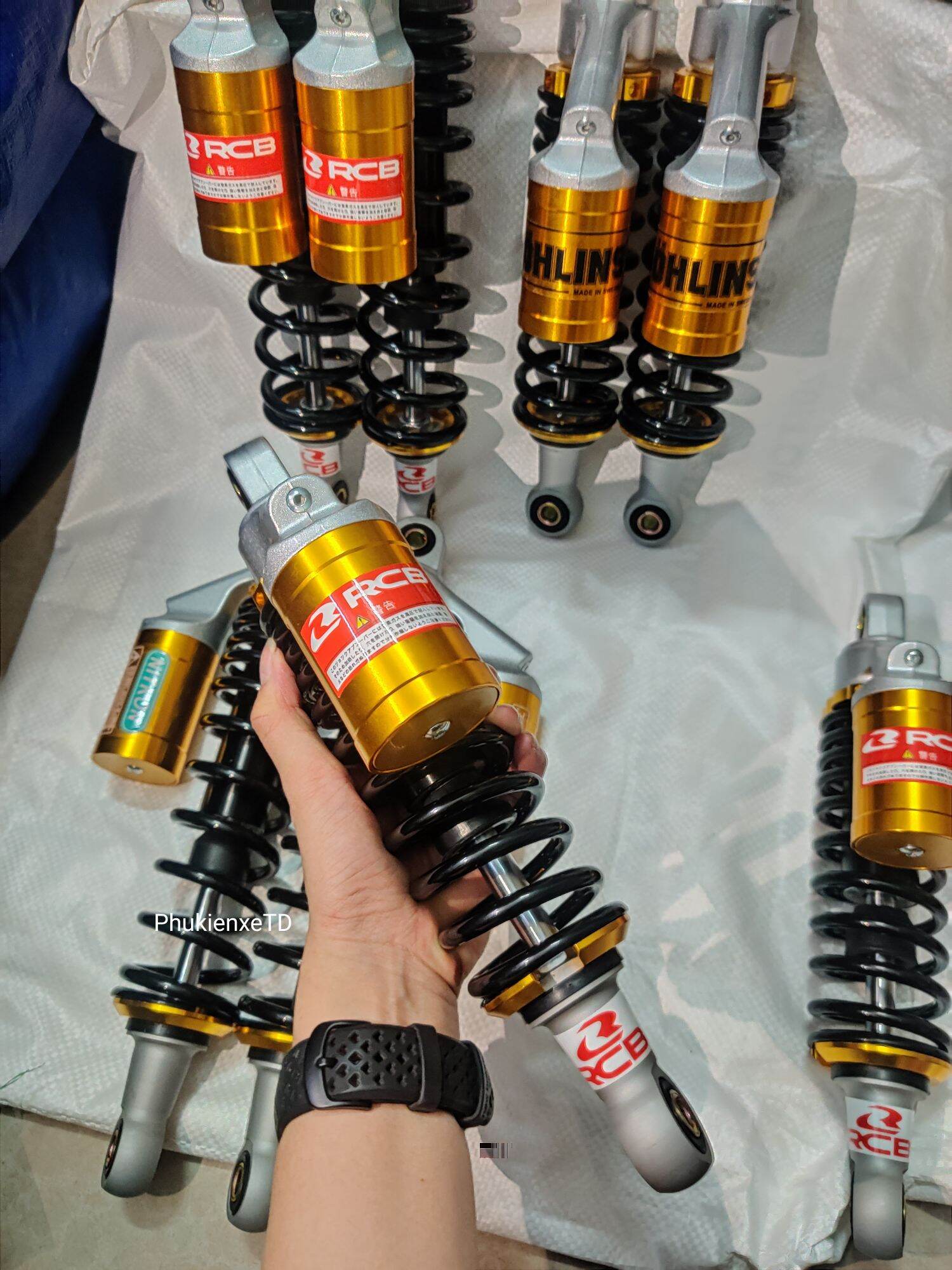 Phuộc RCB/Nitron/Ohlins bình dầu lắp Dream Wave RS Blade Suviva Magic Elegant Axelo Caphe Future Charly Sirius Jupiter Max Taurus Galaxy.....