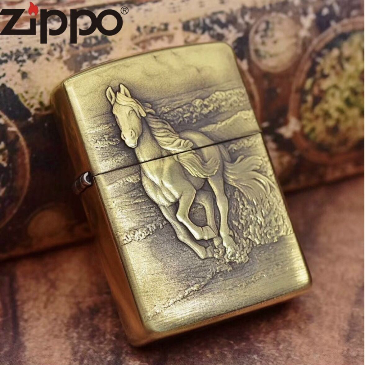 Zippo Chính hãng USA đồng vỏ dày ngựa 3D