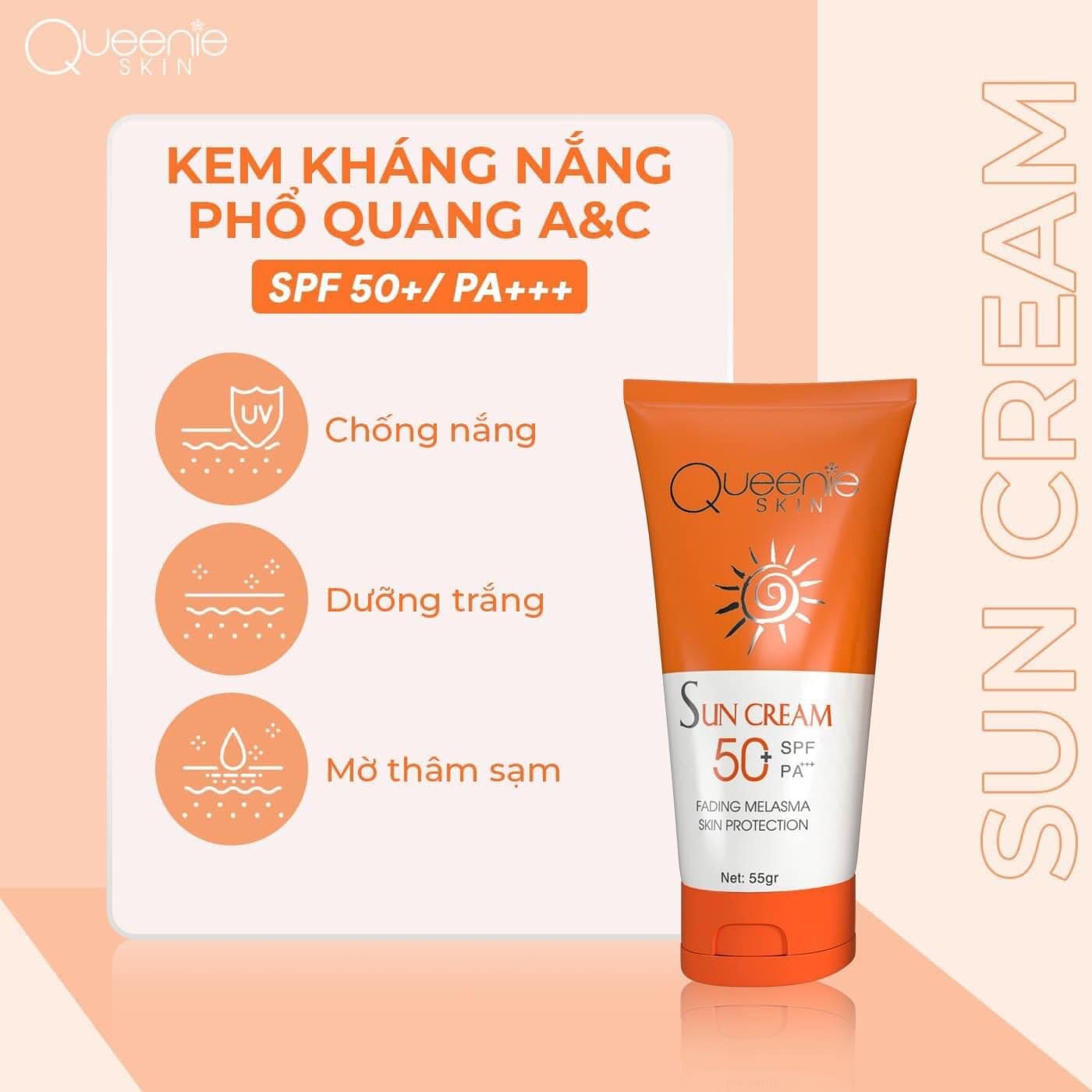 Kem Chống Nắng Phổ Quang AC Queenie Skin 55gr